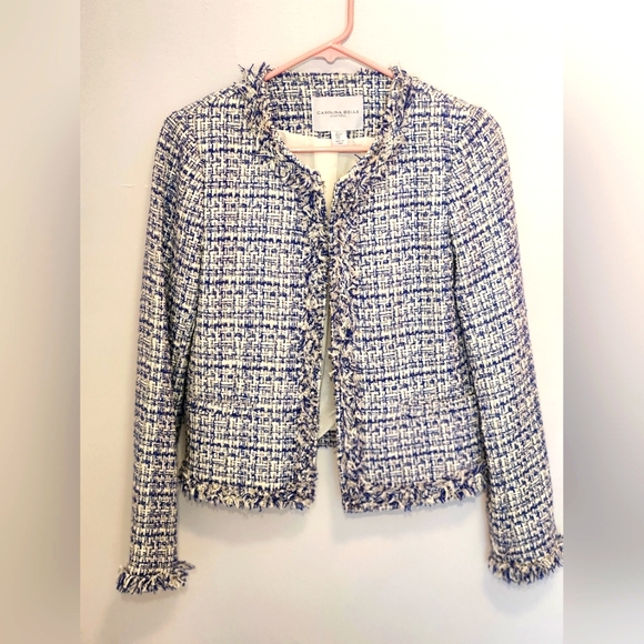 Carolina Belle Jackets & Blazers - Carolina Belle Montréal Blue & White Jacket